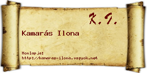 Kamarás Ilona névjegykártya